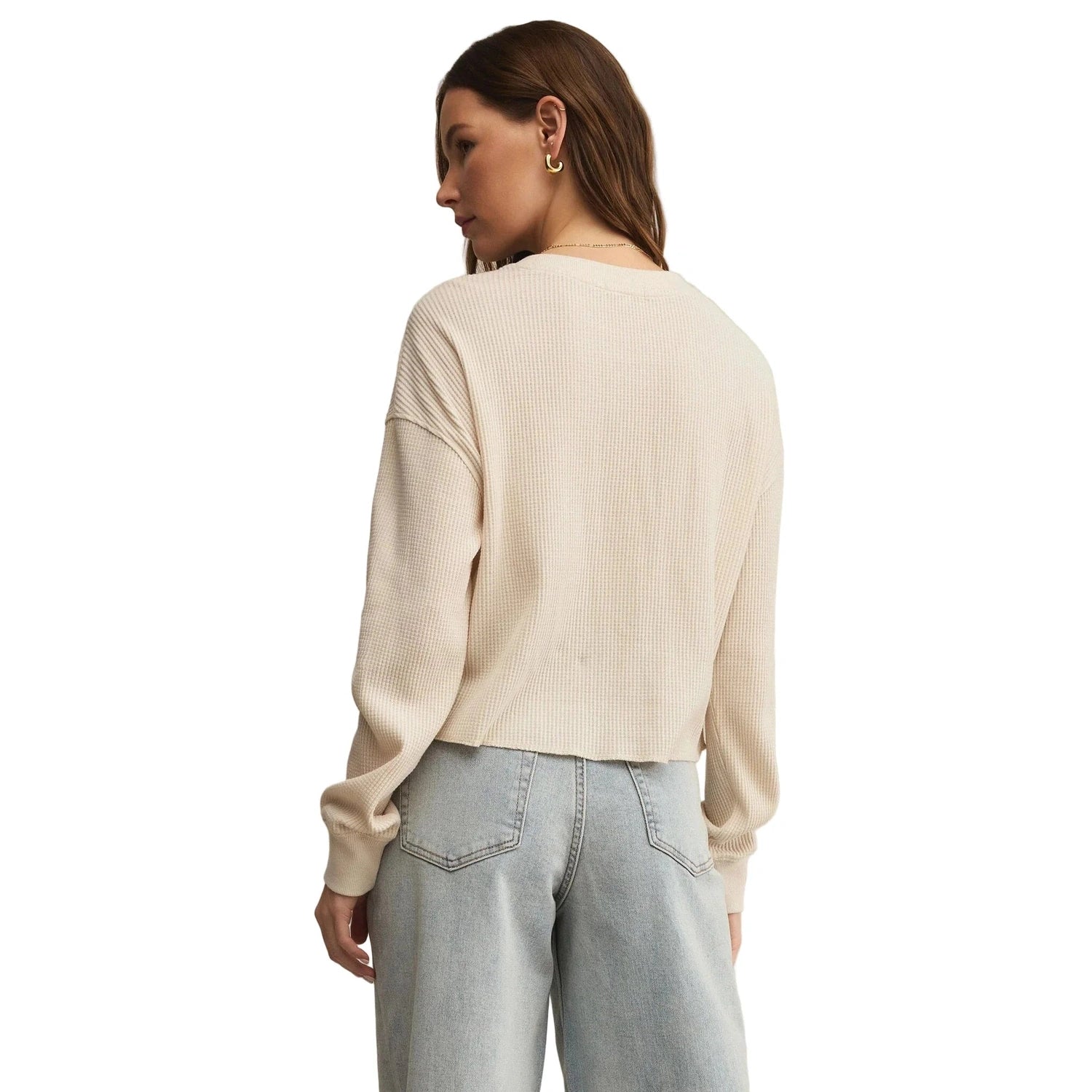 Z Supply 02. WOMENS APPAREL - WOMENS LS SHIRTS - WOMENS LS CASUAL Women's Angel Mini Thermal Top CYL CRYSTAL