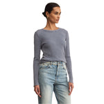 Z Supply 02. WOMENS APPAREL - WOMENS LS SHIRTS - WOMENS LS CASUAL Women's Arlet Mini Thermal Top SCO STORM CLOUD