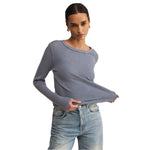Z Supply 02. WOMENS APPAREL - WOMENS LS SHIRTS - WOMENS LS CASUAL Women's Arlet Mini Thermal Top SCO STORM CLOUD