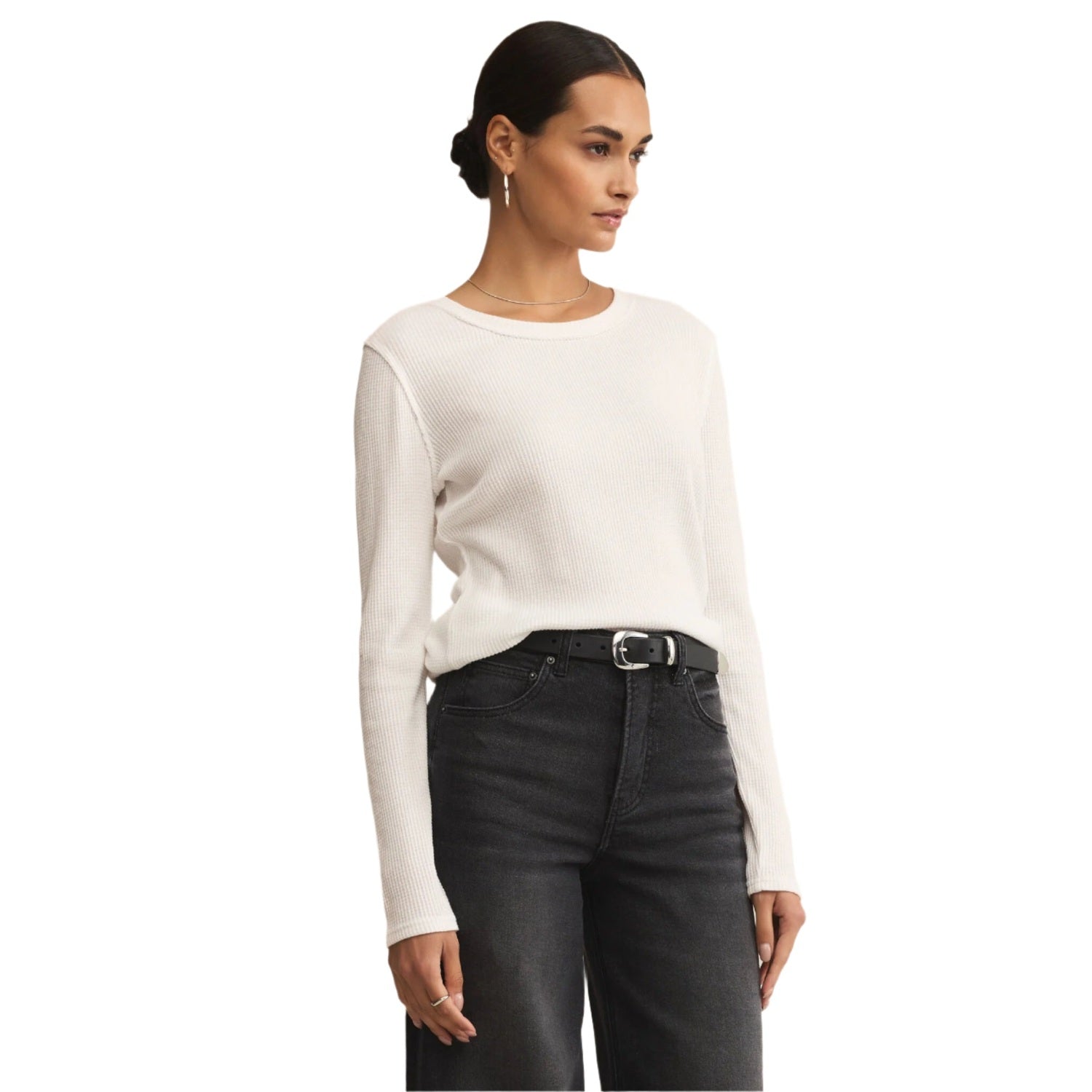 Z Supply 02. WOMENS APPAREL - WOMENS LS SHIRTS - WOMENS LS CASUAL Women's Arlet Mini Thermal Top WHT WHITE