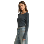 Z Supply 02. WOMENS APPAREL - WOMENS LS SHIRTS - WOMENS LS CASUAL Women's Arlet Thermal Long Sleeve Top ECP ECLIPSE