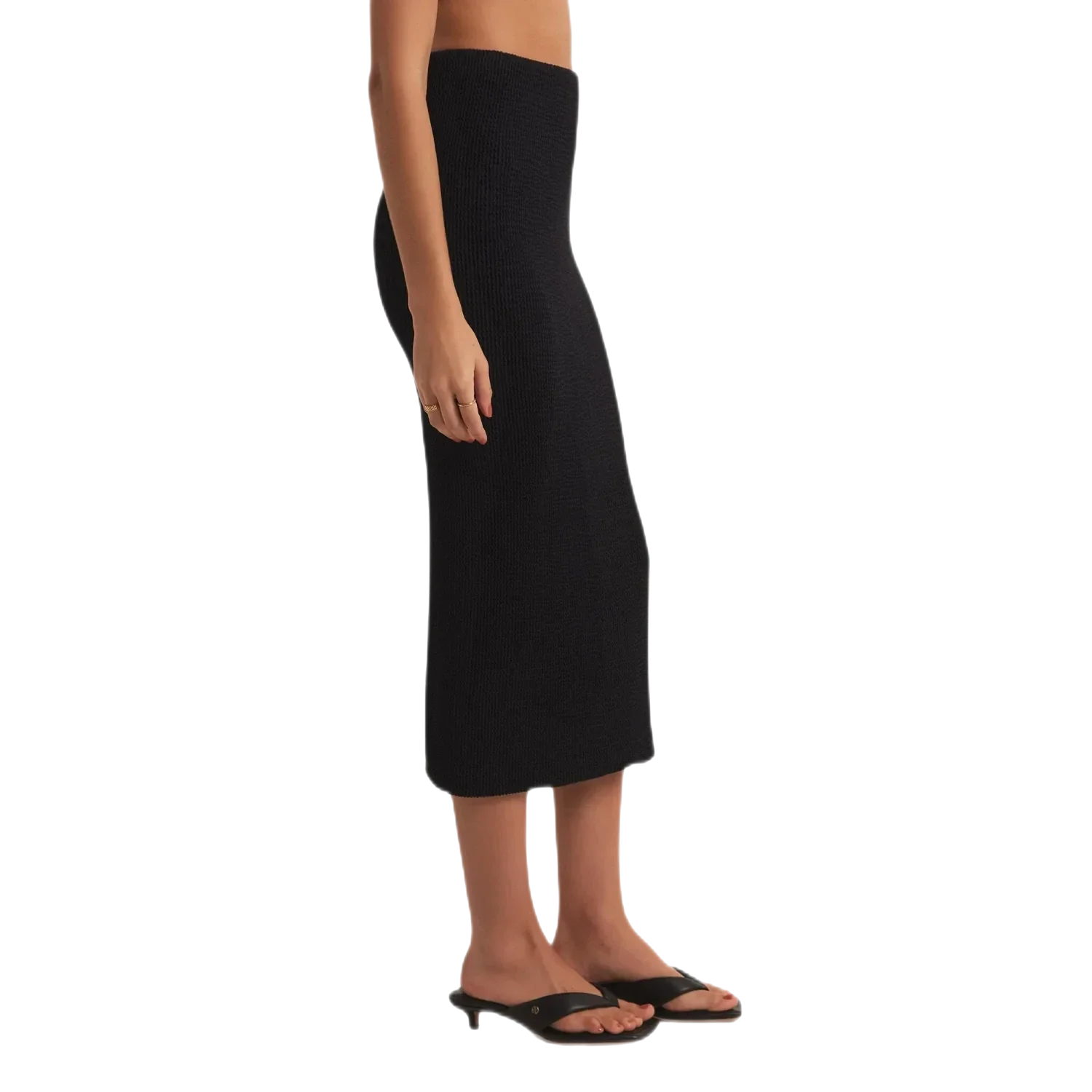 Z Supply 02. WOMENS APPAREL - WOMENS DRESS|SKIRT - WOMENS SKIRT CASUAL Women's Aveen Midi Skirt BLK BLACK