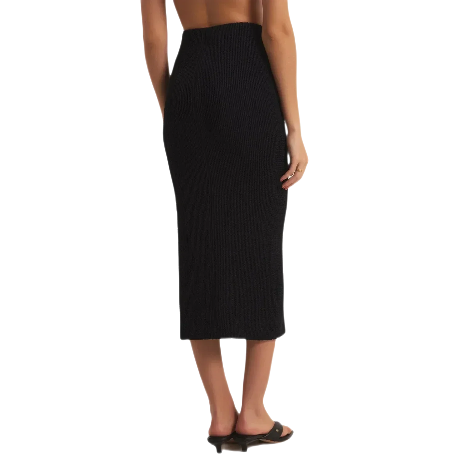 Z Supply 02. WOMENS APPAREL - WOMENS DRESS|SKIRT - WOMENS SKIRT CASUAL Women's Aveen Midi Skirt BLK BLACK
