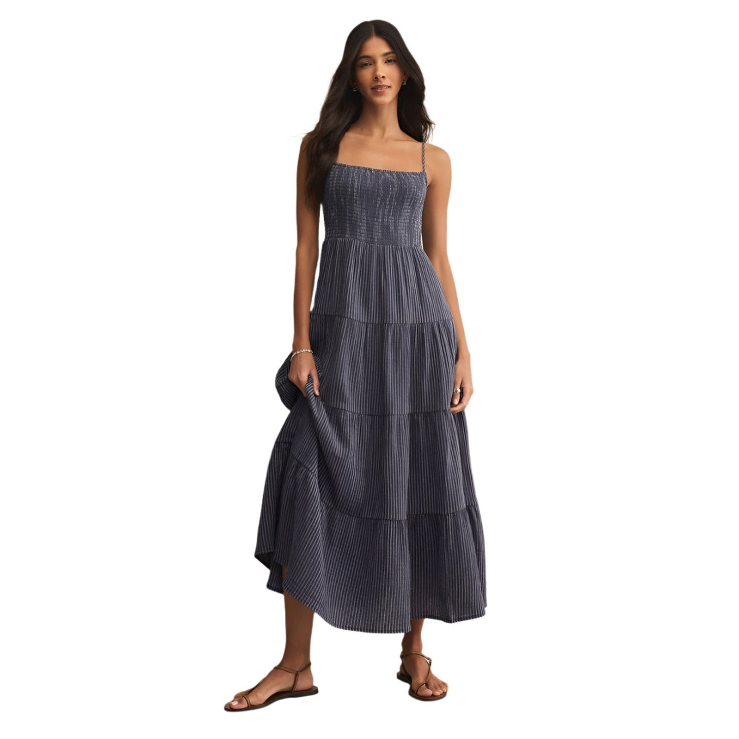 Z Supply 02. WOMENS APPAREL - WOMENS DRESS|SKIRT - WOMENS DRESS CASUAL Women's Balos Striped Gauze Maxi Dress SNV SUPERNOVA