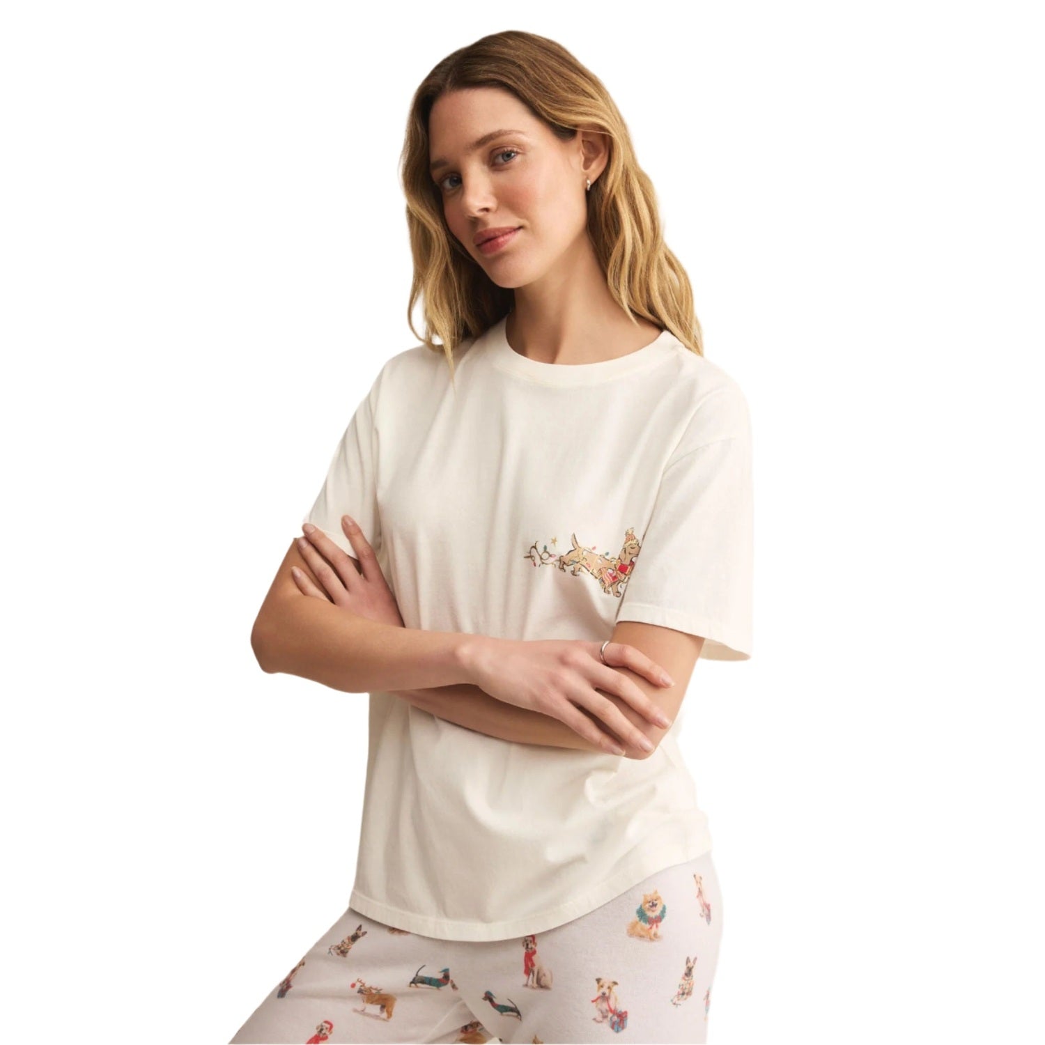 Z Supply 02. WOMENS APPAREL - WOMENS SS SHIRTS - WOMENS SS LOUNGE Women's Bestie Boyfriend Tee SSA SEA SALT