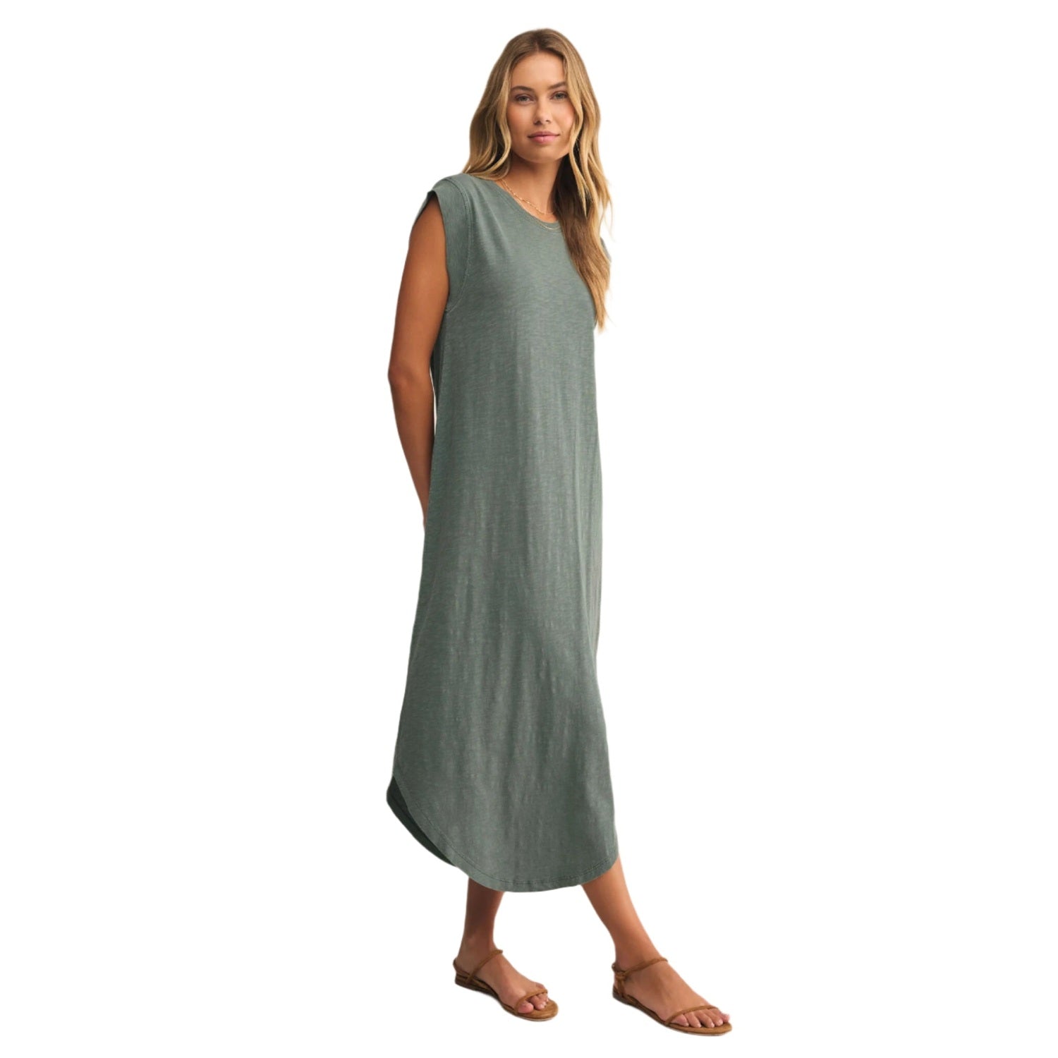 Z Supply 02. WOMENS APPAREL - WOMENS DRESS|SKIRT - WOMENS DRESS CASUAL Women's Calabasas Midi Dress HUN HUNTER GREEN