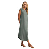 Z Supply 02. WOMENS APPAREL - WOMENS DRESS|SKIRT - WOMENS DRESS CASUAL Women's Calabasas Midi Dress HUN HUNTER GREEN