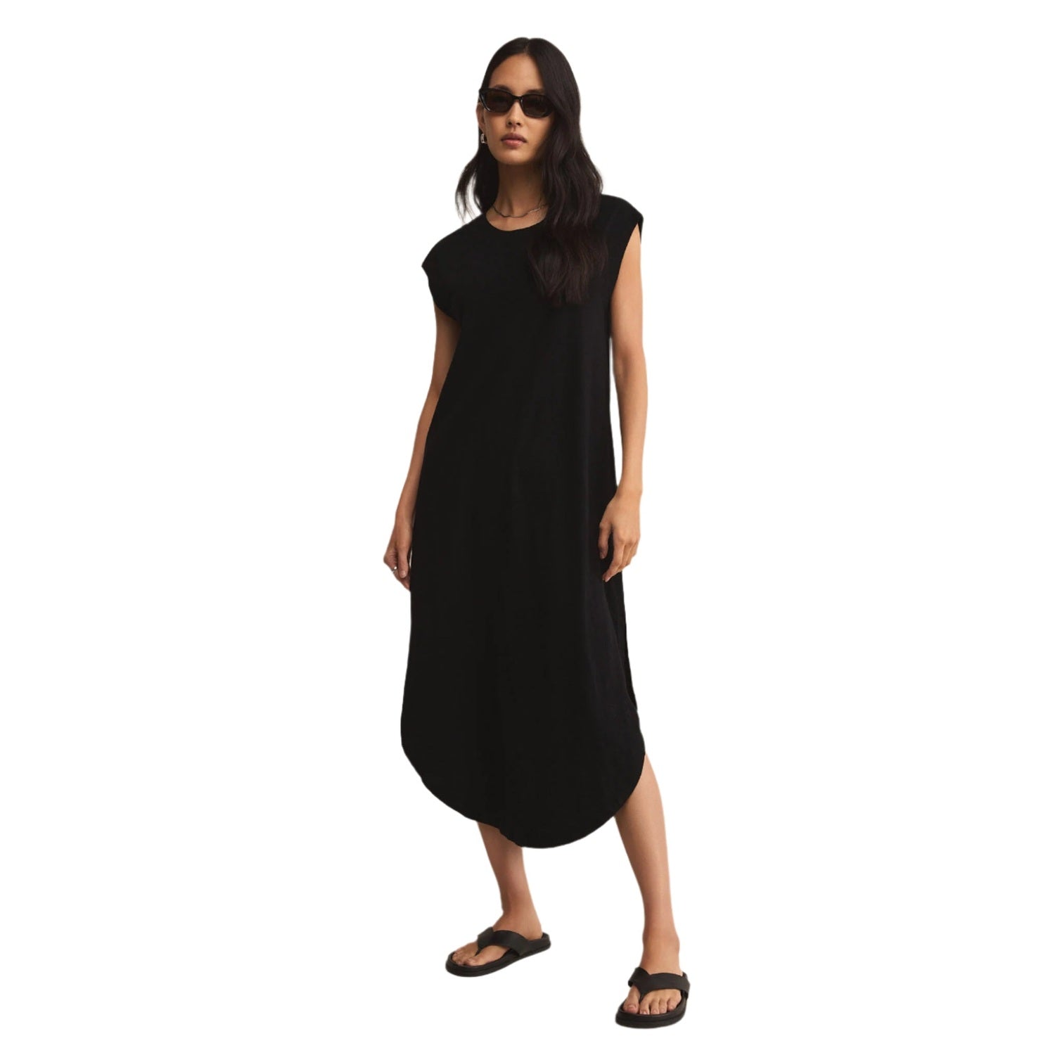 Z Supply 02. WOMENS APPAREL - WOMENS DRESS|SKIRT - WOMENS DRESS CASUAL Women's Calabasas Midi Dress BLK BLACK