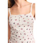 Z Supply 02. WOMENS APPAREL - WOMENS SS SHIRTS - WOMENS SS LOUNGE Women's Cameron Holly Pointelle Cami WHT WHITE