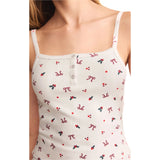 Z Supply 02. WOMENS APPAREL - WOMENS SS SHIRTS - WOMENS SS LOUNGE Women's Cameron Holly Pointelle Cami WHT WHITE