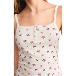 Z Supply 02. WOMENS APPAREL - WOMENS SS SHIRTS - WOMENS SS LOUNGE Women's Cameron Holly Pointelle Cami WHT WHITE