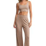 Z Supply 02. WOMENS APPAREL - WOMENS PANTS - WOMENS PANTS LOUNGE Women's Dawn Smocked Rib Pant PMN PEBBLE MOON