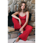 Z Supply 02. WOMENS APPAREL - WOMENS PANTS - WOMENS PANTS LOUNGE Women's Dawn Smocked Rib Pant HAU HAUTE RED