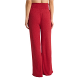 Z Supply 02. WOMENS APPAREL - WOMENS PANTS - WOMENS PANTS LOUNGE Women's Dawn Smocked Rib Pant HAU HAUTE RED