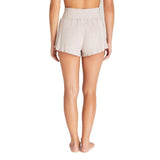 Z Supply 02. WOMENS APPAREL - WOMENS SHORTS - WOMENS SHORTS LOUNGE Women's Dawn Smocked Rib Short HTP HEATHER TAUPE