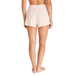 Z Supply 02. WOMENS APPAREL - WOMENS SHORTS - WOMENS SHORTS LOUNGE Women's Dawn Smocked Rib Short PNM PINK CREAM