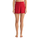 Z Supply 02. WOMENS APPAREL - WOMENS SHORTS - WOMENS SHORTS LOUNGE Women's Dawn Smocked Rib Short HAU HAUTE RED