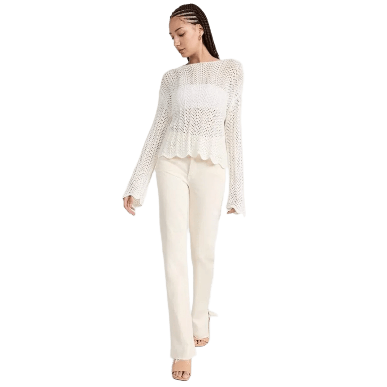 Z Supply 02. WOMENS APPAREL - WOMENS LS SHIRTS - WOMENS LS CASUAL Women's Donovan Crochet Top SSN SANDSTONE