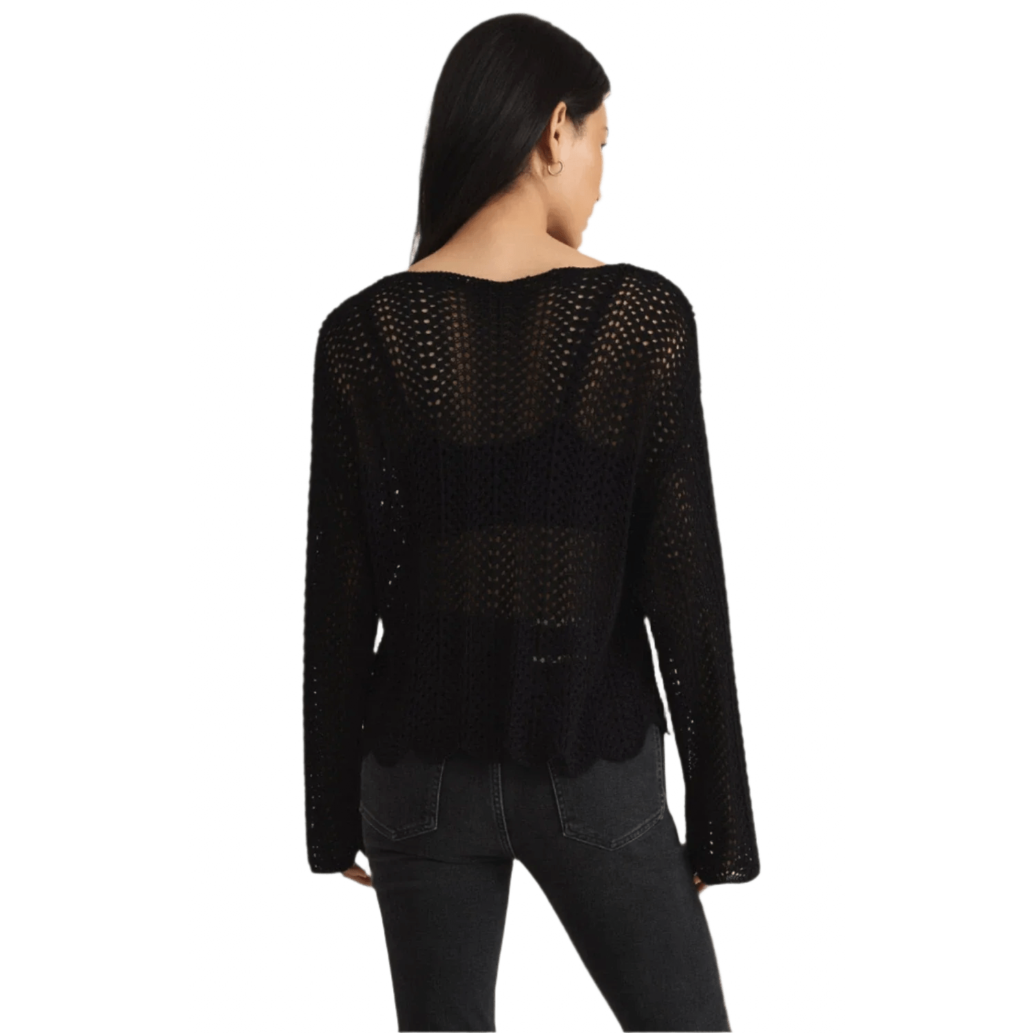 Z Supply 02. WOMENS APPAREL - WOMENS LS SHIRTS - WOMENS LS CASUAL Women's Donovan Crochet Top BLK BLACK