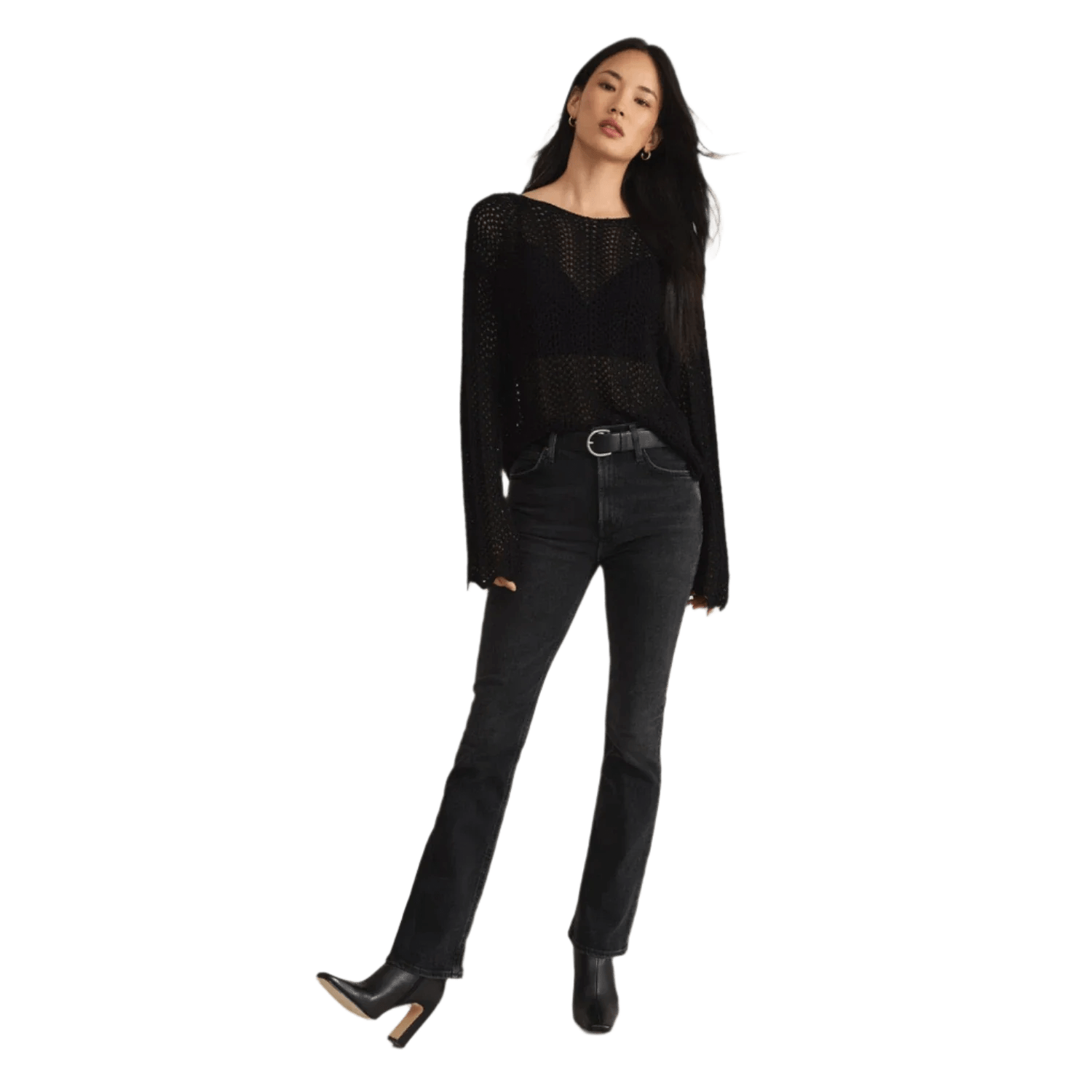 Z Supply 02. WOMENS APPAREL - WOMENS LS SHIRTS - WOMENS LS CASUAL Women's Donovan Crochet Top BLK BLACK