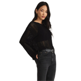 Z Supply 02. WOMENS APPAREL - WOMENS LS SHIRTS - WOMENS LS CASUAL Women's Donovan Crochet Top BLK BLACK