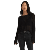 Z Supply 02. WOMENS APPAREL - WOMENS LS SHIRTS - WOMENS LS CASUAL Women's Donovan Crochet Top BLK BLACK