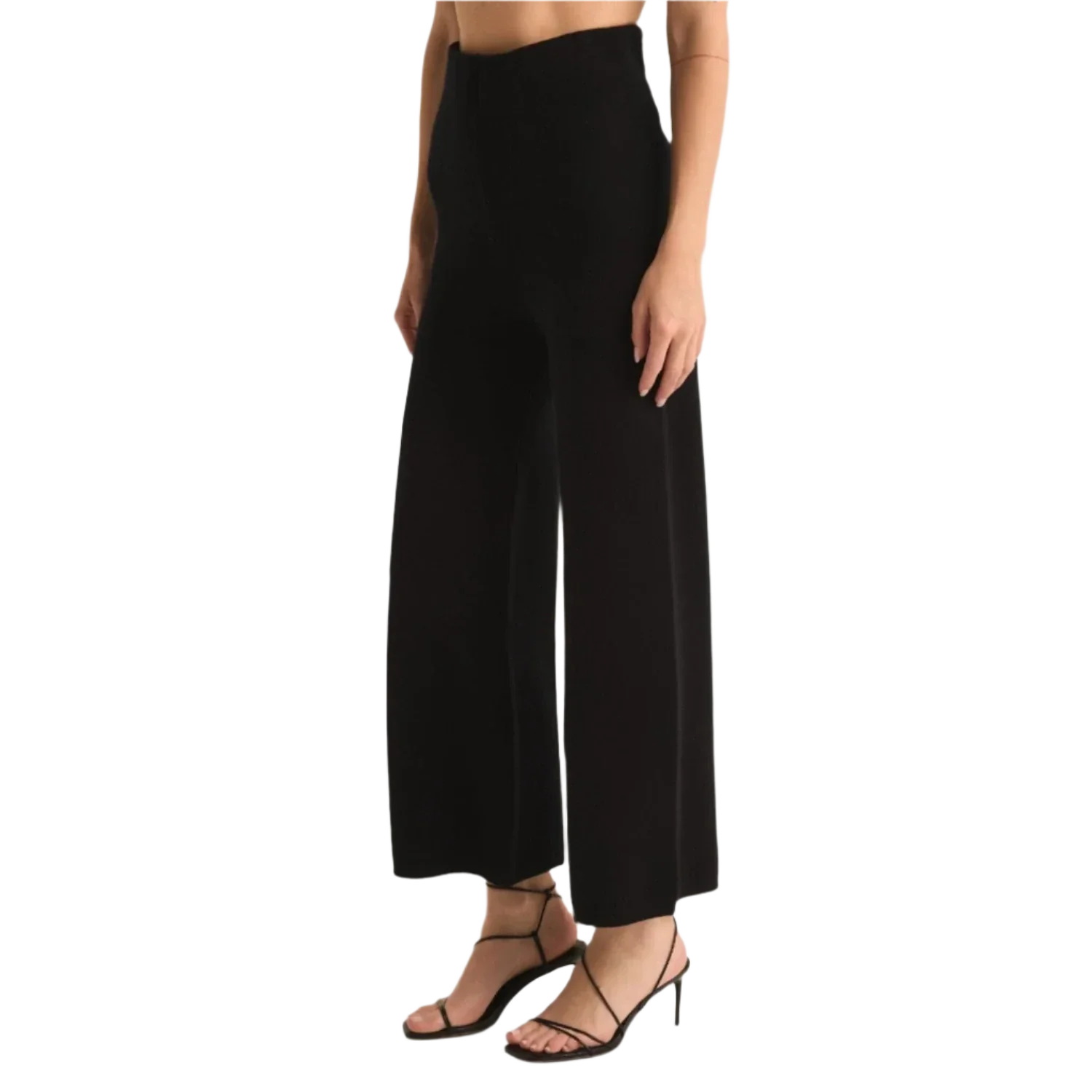 Z Supply 02. WOMENS APPAREL - WOMENS PANTS - WOMENS PANTS LOUNGE Women's Elowen Sweater Knit Pant BLK BLACK