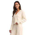 Z Supply 02. WOMENS APPAREL - WOMENS LS SHIRTS - WOMENS LS LOUNGE Women's Elsa Cable Cardigan VAC VANILLA ICE