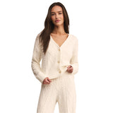 Z Supply 02. WOMENS APPAREL - WOMENS LS SHIRTS - WOMENS LS LOUNGE Women's Elsa Cable Cardigan VAC VANILLA ICE