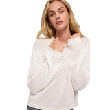 Z Supply 02. WOMENS APPAREL - WOMENS HOODIES|SWEATERS - WOMENS PO SWEATERS Women's Emerson Sweater WHT WHITE