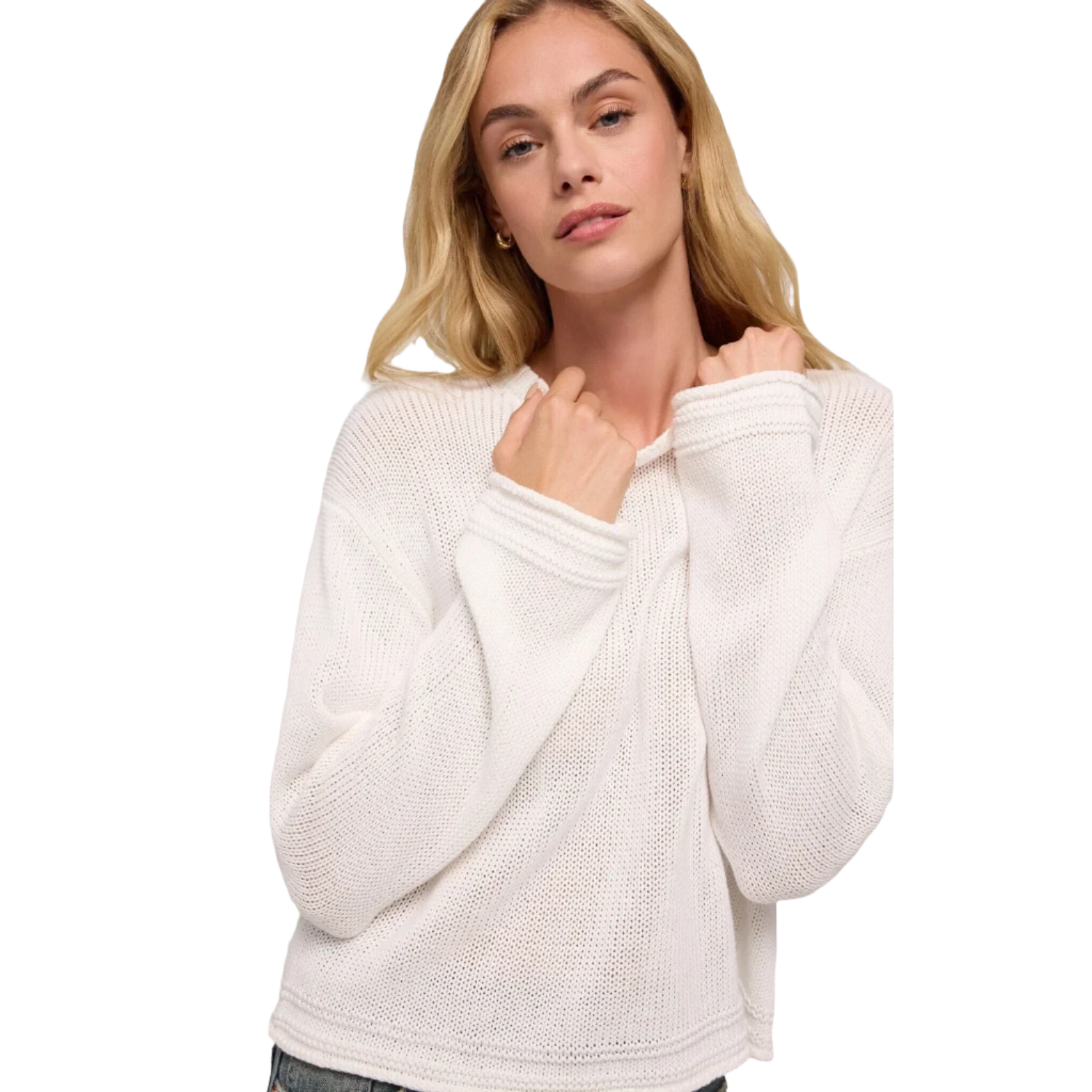 Z Supply 02. WOMENS APPAREL - WOMENS HOODIES|SWEATERS - WOMENS PO SWEATERS Women's Emerson Sweater WHT WHITE