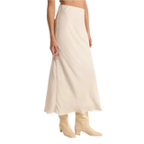 Z Supply 02. WOMENS APPAREL - WOMENS DRESS|SKIRT - WOMENS SKIRT CASUAL Women's Europa Luxe Sheen Midi Skirt SSA SEA SALT