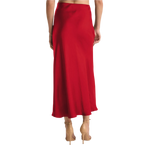 Z Supply 02. WOMENS APPAREL - WOMENS DRESS|SKIRT - WOMENS SKIRT CASUAL Women's Europa Luxe Sheen Midi Skirt HAU HAUTE RED