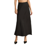 Z Supply 02. WOMENS APPAREL - WOMENS DRESS|SKIRT - WOMENS SKIRT CASUAL Women's Europa Luxe Sheen Midi Skirt BLK BLACK