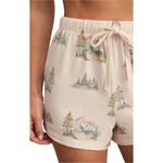 Z Supply 02. WOMENS APPAREL - WOMENS SHORTS - WOMENS SHORTS LOUNGE Women's Evergreen Road Trip Short CYL CRYSTAL