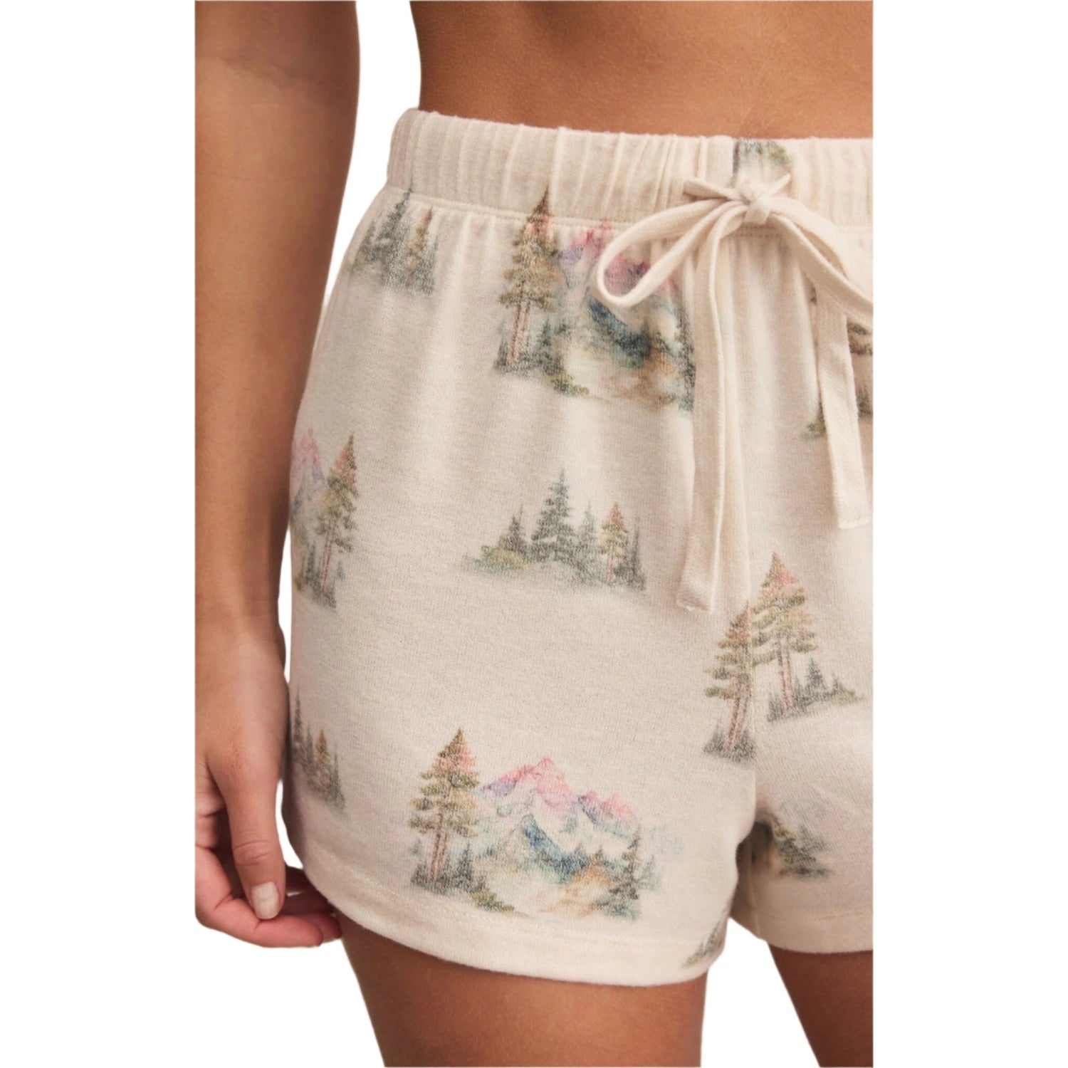 Z Supply 02. WOMENS APPAREL - WOMENS SHORTS - WOMENS SHORTS LOUNGE Women's Evergreen Road Trip Short CYL CRYSTAL