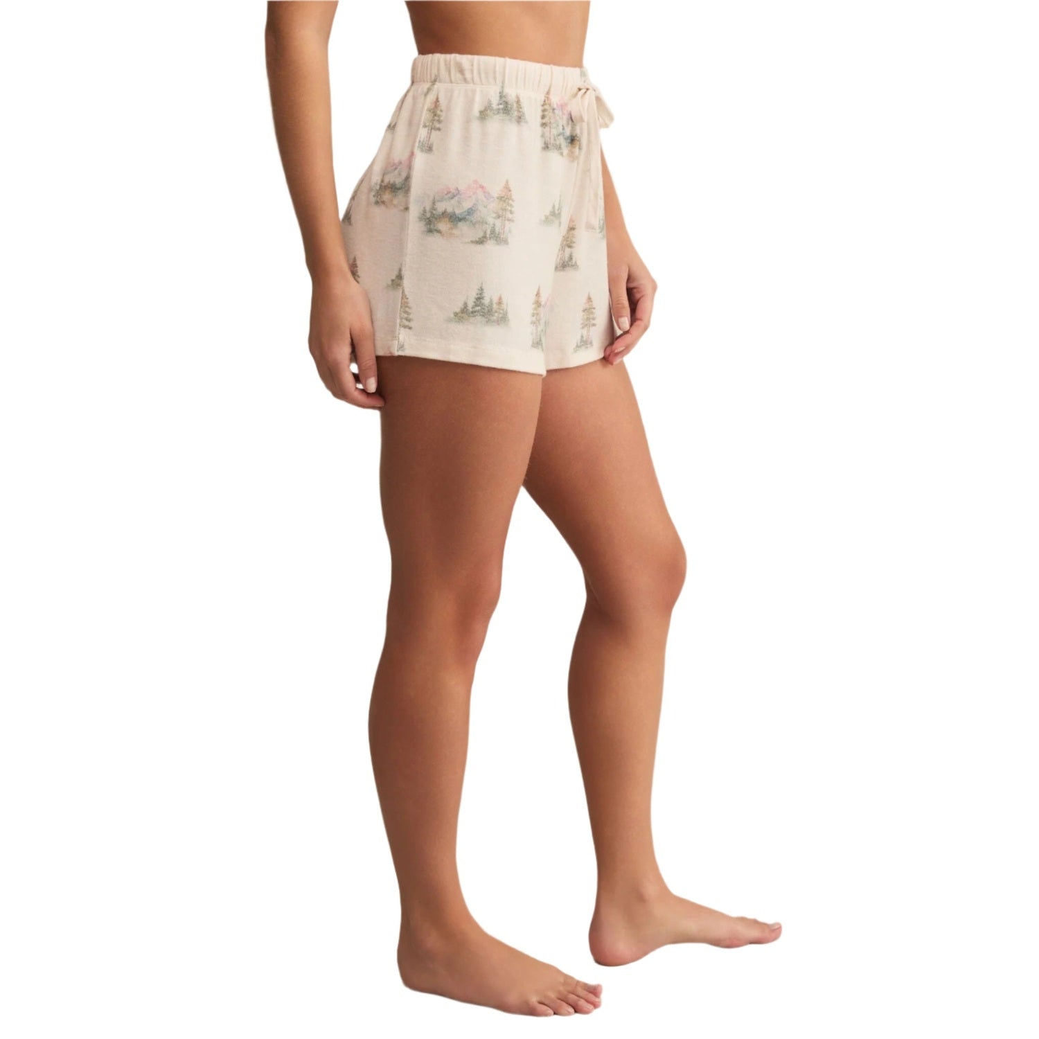 Z Supply 02. WOMENS APPAREL - WOMENS SHORTS - WOMENS SHORTS LOUNGE Women's Evergreen Road Trip Short CYL CRYSTAL
