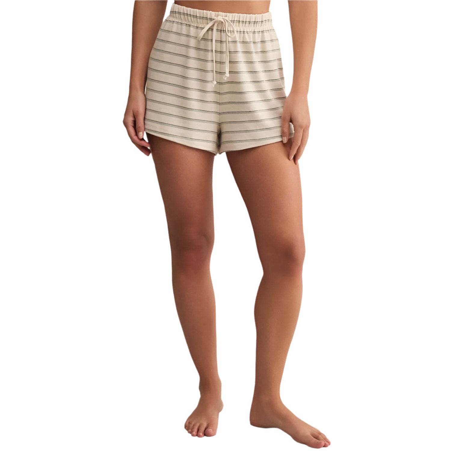 Z Supply 02. WOMENS APPAREL - WOMENS SHORTS - WOMENS SHORTS LOUNGE Women's Evergreen Stripe Short HUN HUNTER GREEN