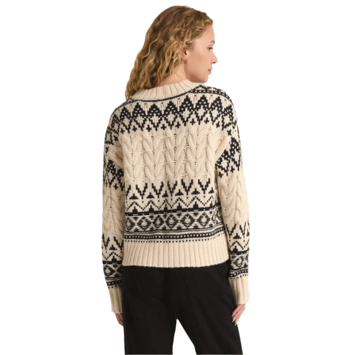 Z Supply 02. WOMENS APPAREL - WOMENS HOODIES|SWEATERS - WOMENS PO SWEATERS Women's Garland Fairisle Sweater SSA SEA SALT