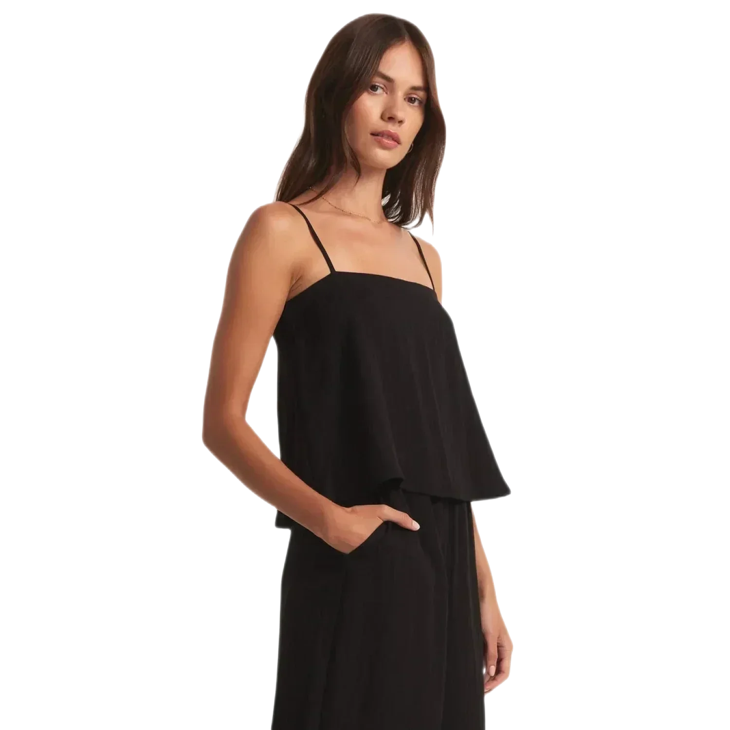 Z Supply 02. WOMENS APPAREL - WOMENS SS SHIRTS - WOMENS TANK CASUAL Women's Havana Tank BLK BLACK