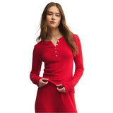 Z Supply 02. WOMENS APPAREL - WOMENS LS SHIRTS - WOMENS LS LOUNGE Women's Holly Pointelle Long Sleeve Top FVR FESTIVE RED