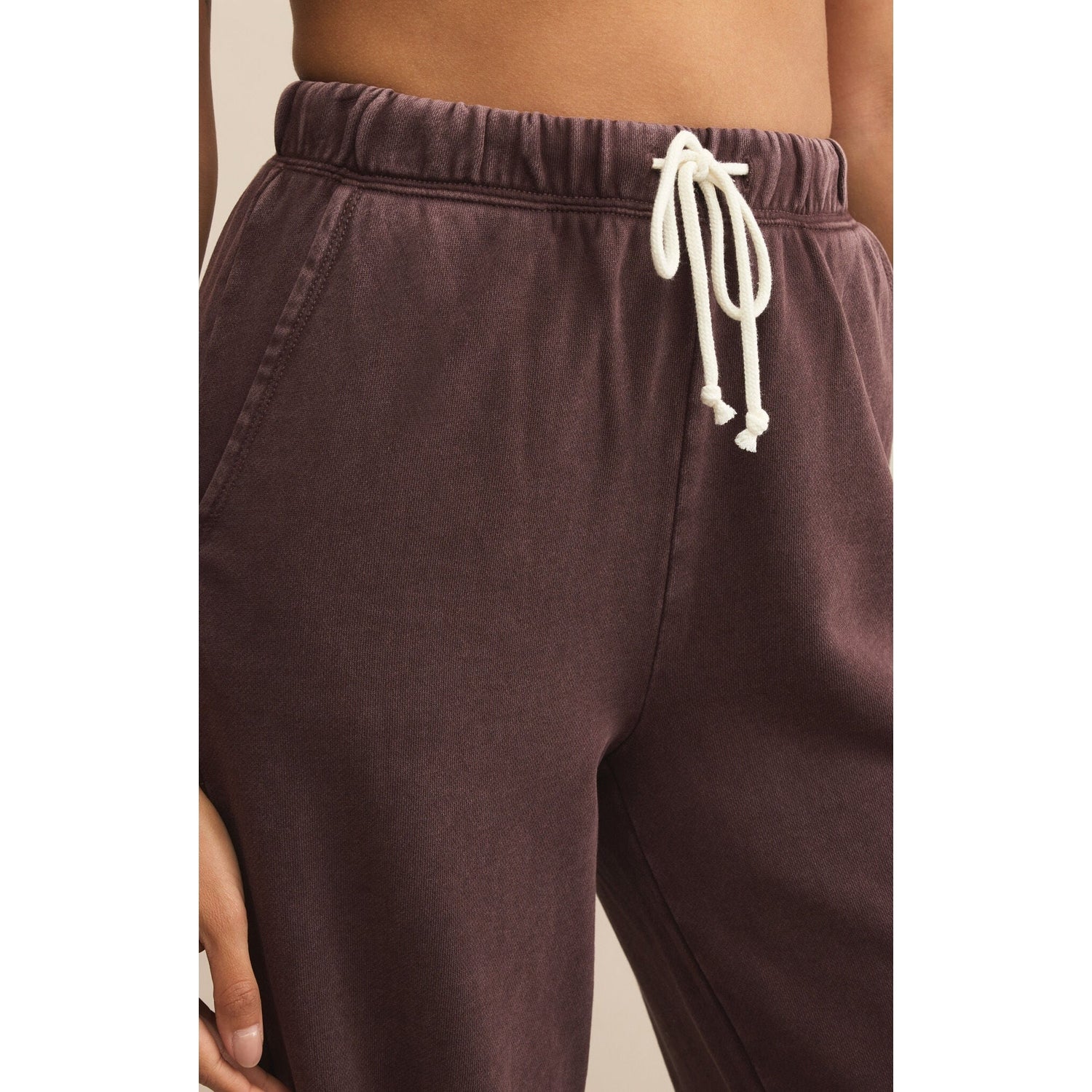 Z Supply 02. WOMENS APPAREL - WOMENS PANTS - WOMENS PANTS CASUAL Women's Hunter Knit Pant CLC CHOCOLATE CHERRY