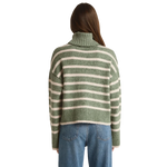 Z Supply 02. WOMENS APPAREL - WOMENS HOODIES|SWEATERS - WOMENS PO SWEATERS Women's Josephine Stripe Sweater PRN PALM GREEN