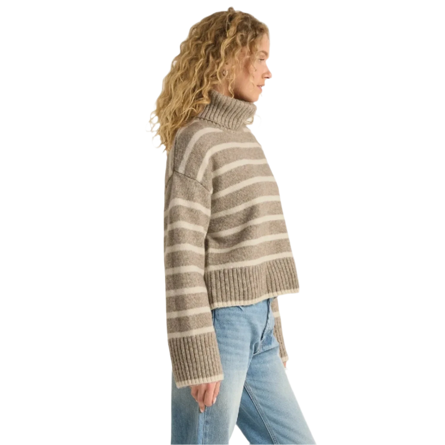 Z Supply 02. WOMENS APPAREL - WOMENS HOODIES|SWEATERS - WOMENS PO SWEATERS Women's Josephine Stripe Sweater HTP HEATHER TAUPE