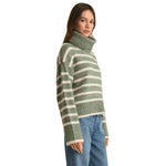 Z Supply 02. WOMENS APPAREL - WOMENS HOODIES|SWEATERS - WOMENS PO SWEATERS Women's Josephine Stripe Sweater PRN PALM GREEN