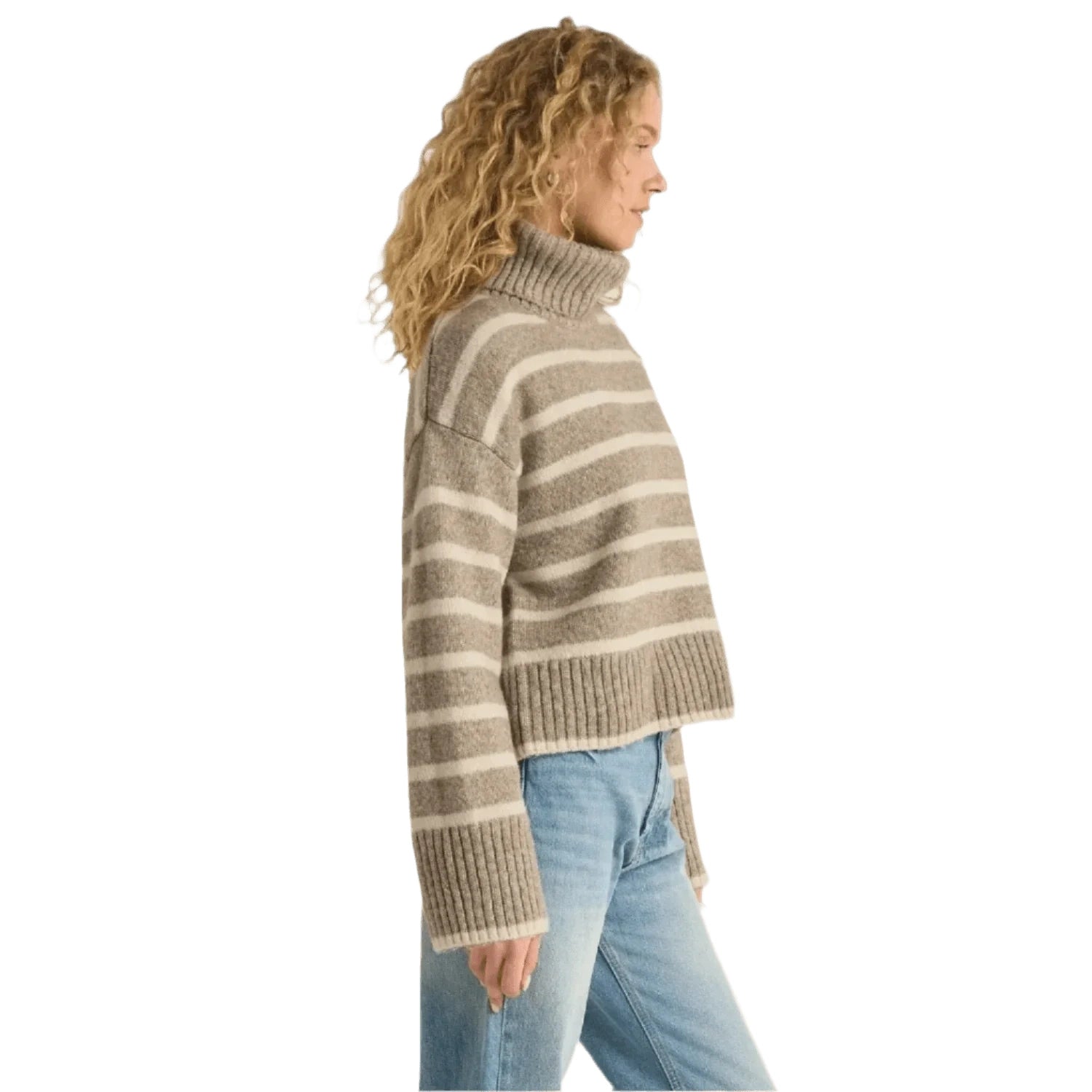 Z Supply 02. WOMENS APPAREL - WOMENS HOODIES|SWEATERS - WOMENS PO SWEATERS Women's Josephine Stripe Sweater HTP HEATHER TAUPE