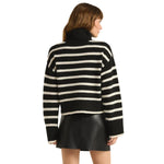 Z Supply 02. WOMENS APPAREL - WOMENS HOODIES|SWEATERS - WOMENS PO SWEATERS Women's Josephine Stripe Sweater BLK BLACK