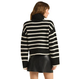 Z Supply 02. WOMENS APPAREL - WOMENS HOODIES|SWEATERS - WOMENS PO SWEATERS Women's Josephine Stripe Sweater BLK BLACK