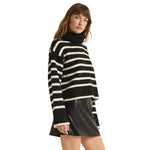 Z Supply 02. WOMENS APPAREL - WOMENS HOODIES|SWEATERS - WOMENS PO SWEATERS Women's Josephine Stripe Sweater BLK BLACK