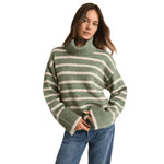 Z Supply 02. WOMENS APPAREL - WOMENS HOODIES|SWEATERS - WOMENS PO SWEATERS Women's Josephine Stripe Sweater PRN PALM GREEN